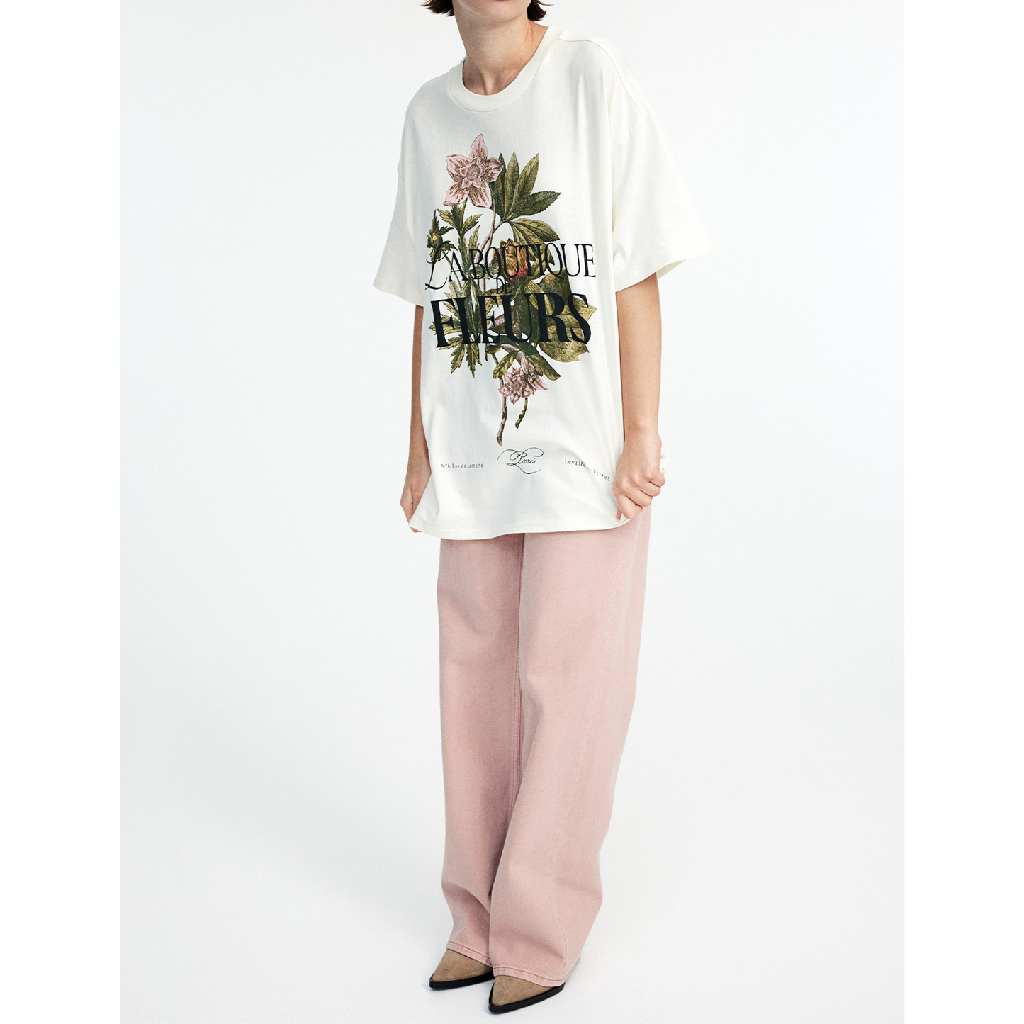 LA BOUTIQUE FLEURS Oversized T-shirt
