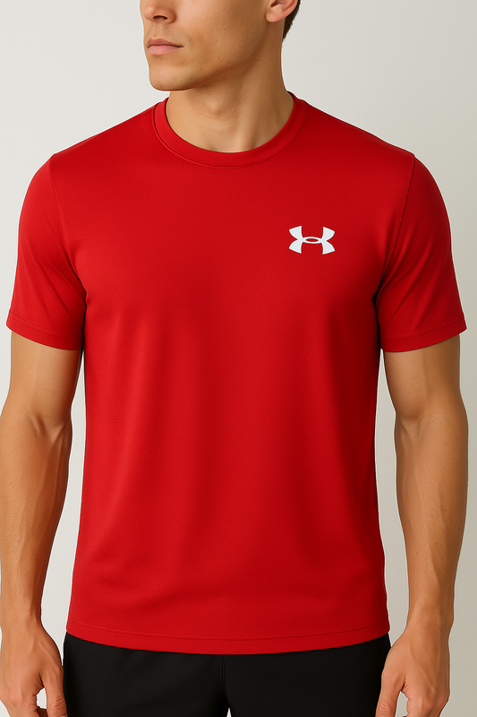 Dri Fit T-Shirt RED With Under Armour Logo Crew