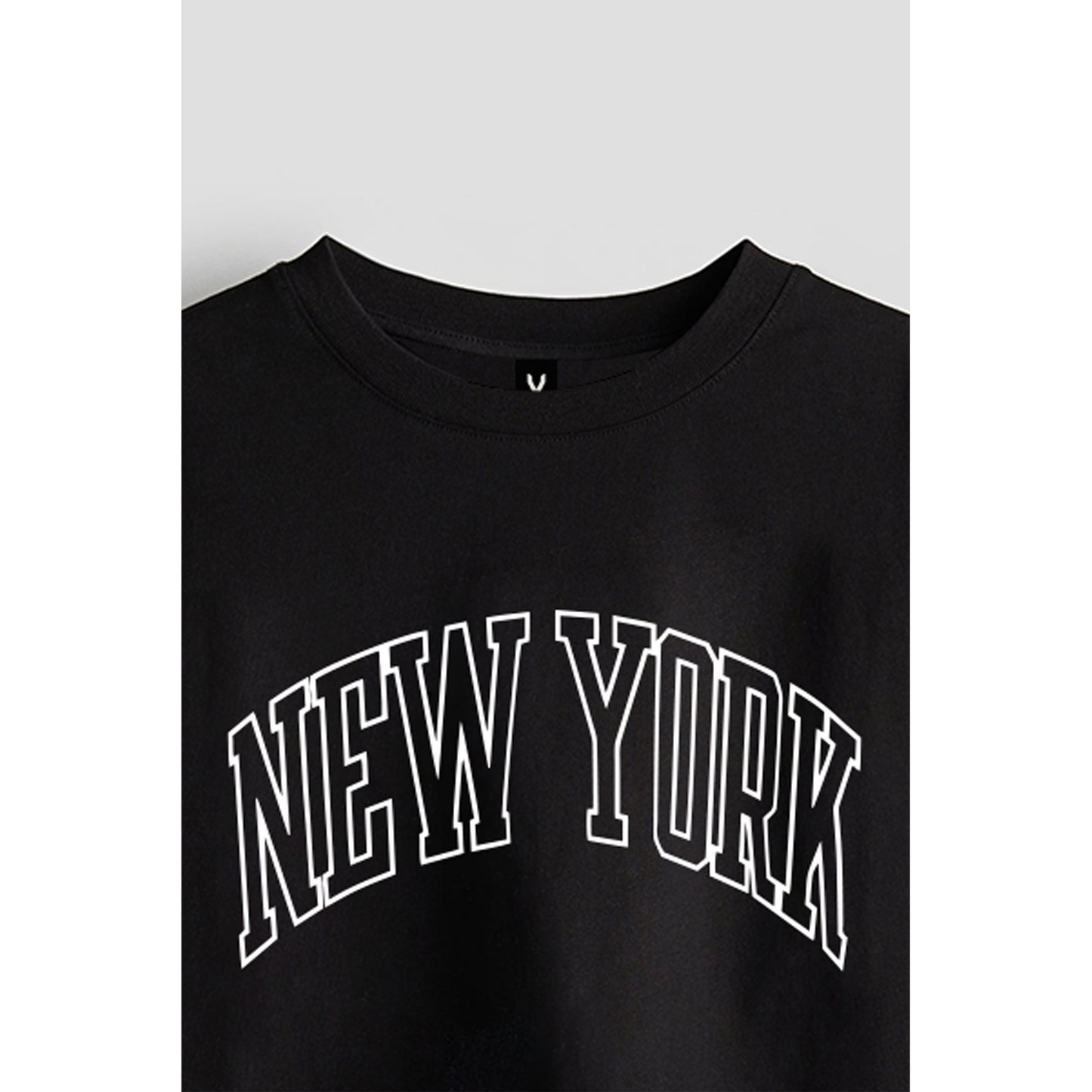 New York Oversized Fit Printed mesh T-shirt